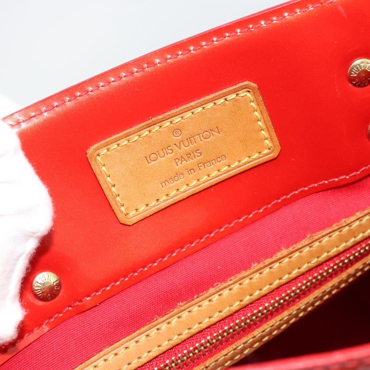 LOUIS VUITTON Monogram Vernis Reade MM Hand Bag Red Rouge M91086 LV Auth 185756