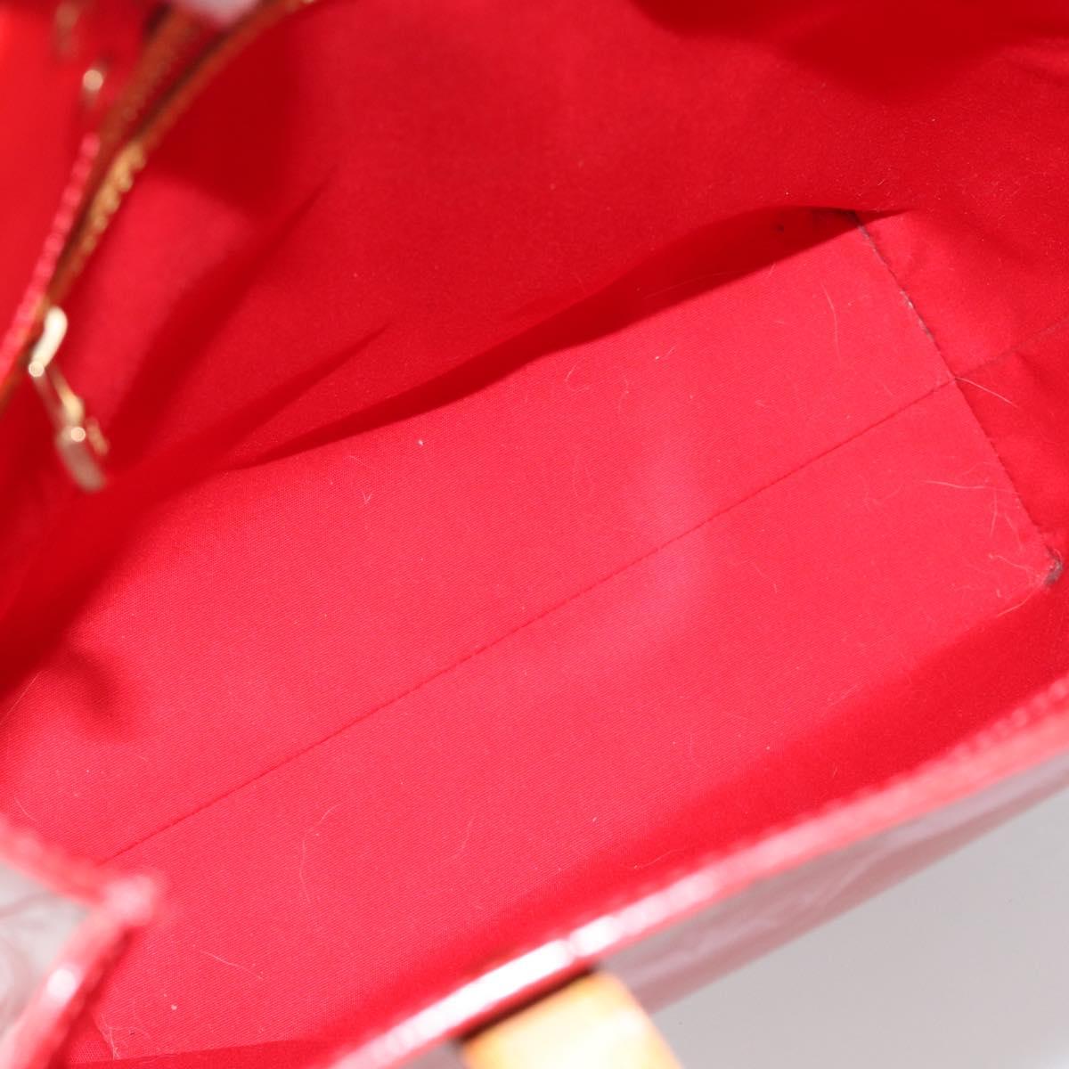LOUIS VUITTON Monogram Vernis Reade MM Hand Bag Red Rouge M91086 LV Auth 185756