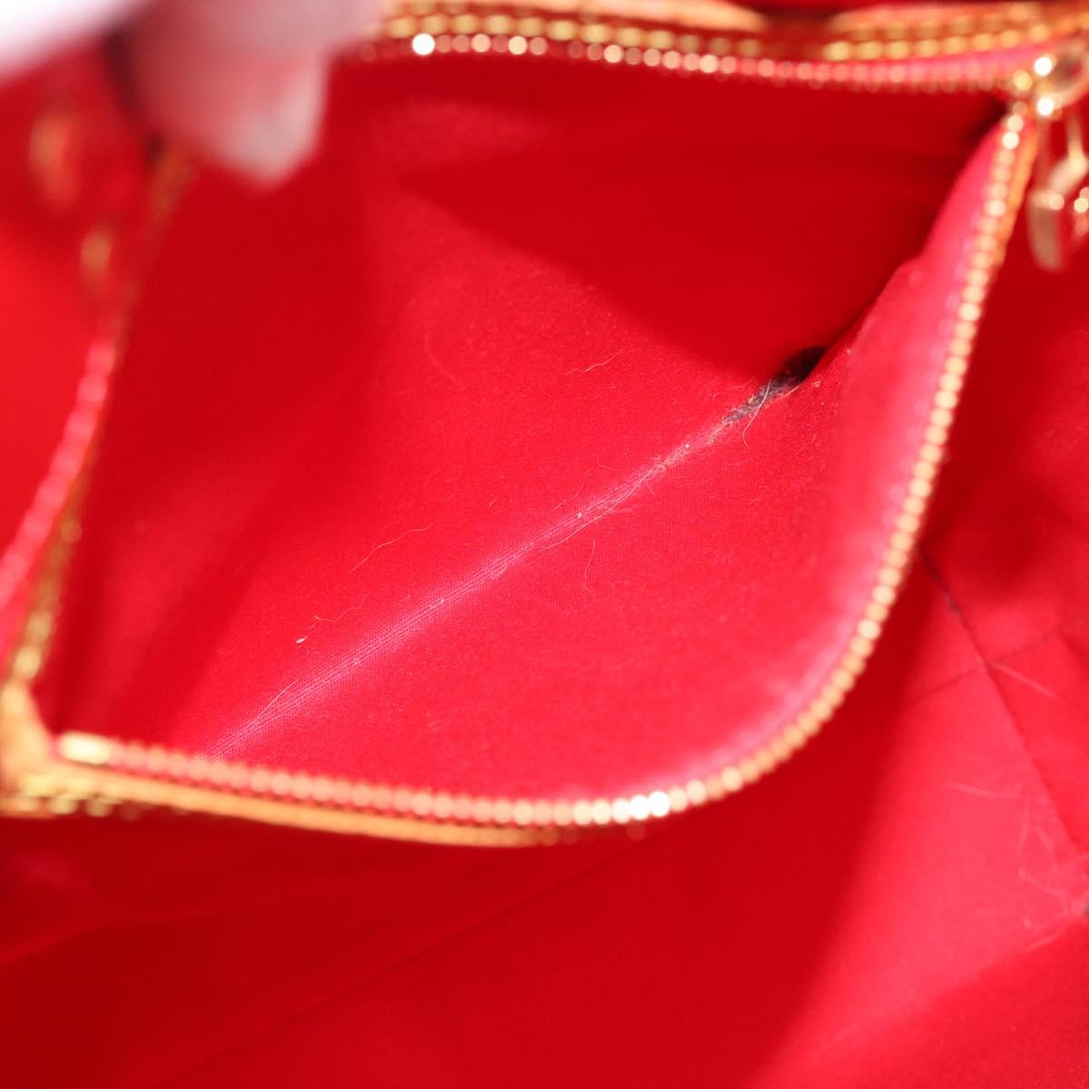 LOUIS VUITTON Monogram Vernis Reade MM Hand Bag Red Rouge M91086 LV Auth 185756