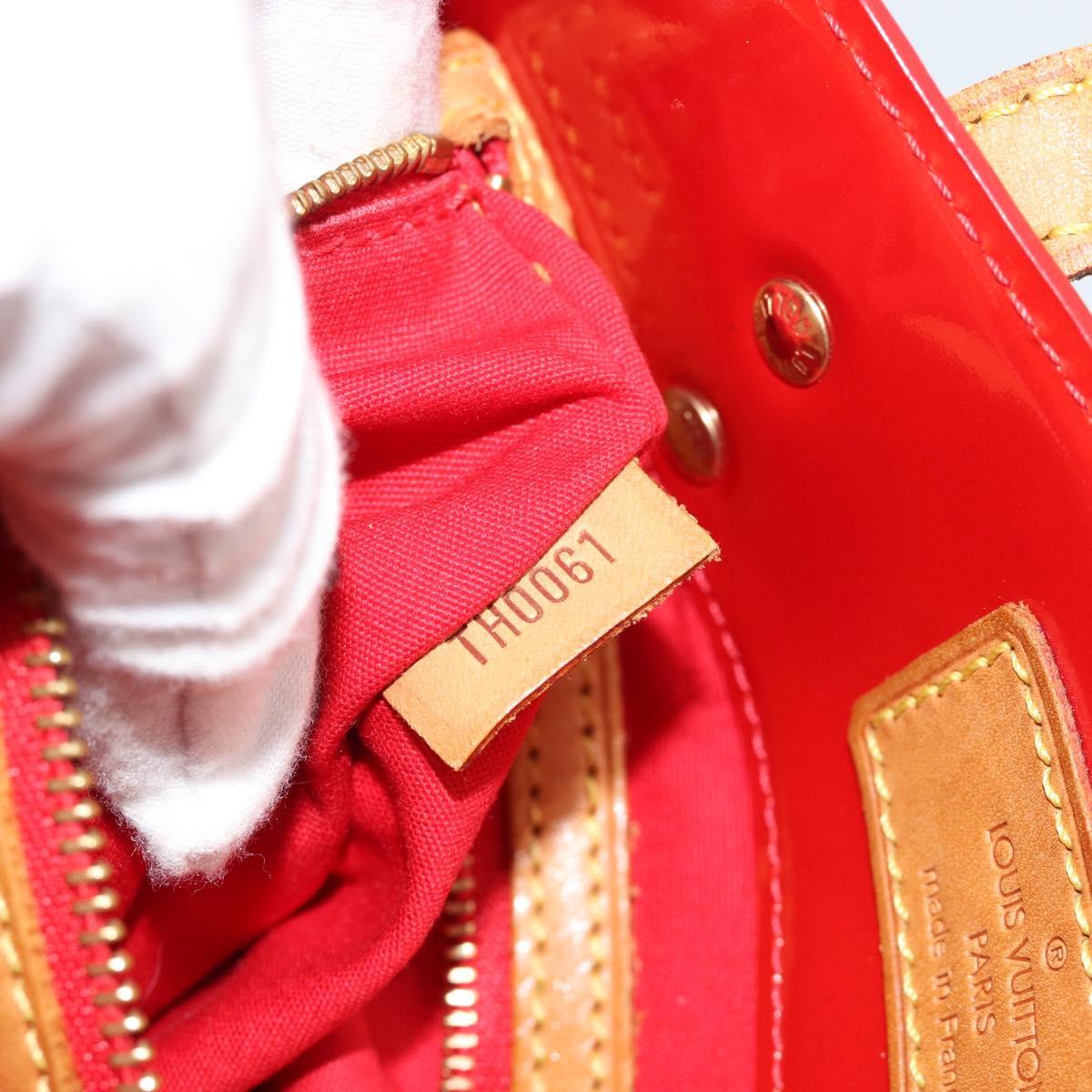 LOUIS VUITTON Monogram Vernis Reade MM Hand Bag Red Rouge M91086 LV Auth 185756