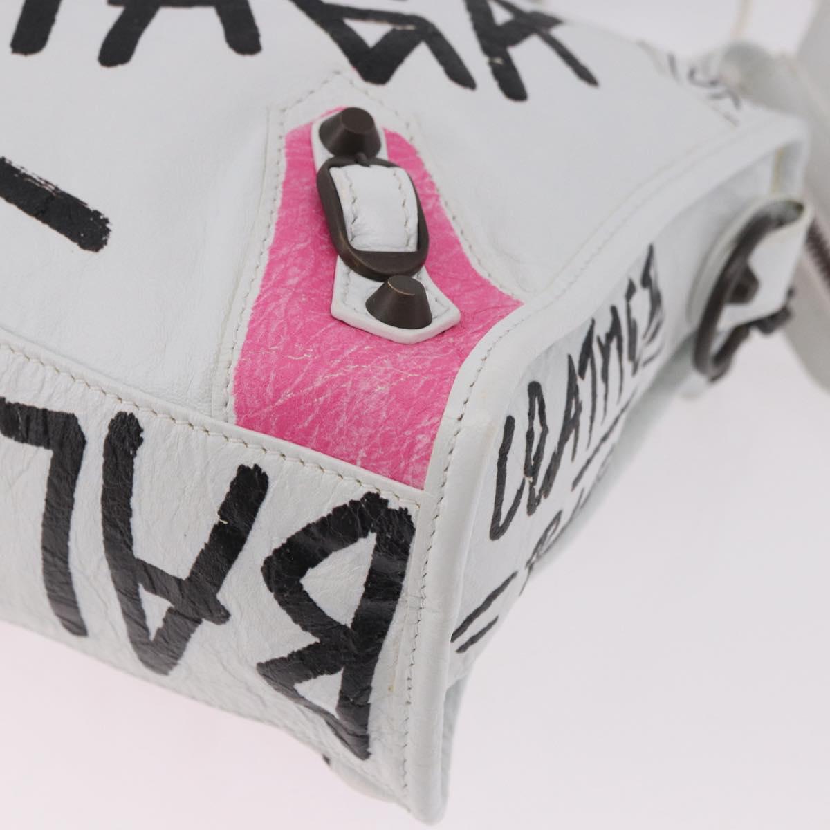 BALENCIAGA Classic Mini City Graphics Bag Leather 2way 431621 Auth 185758SAM