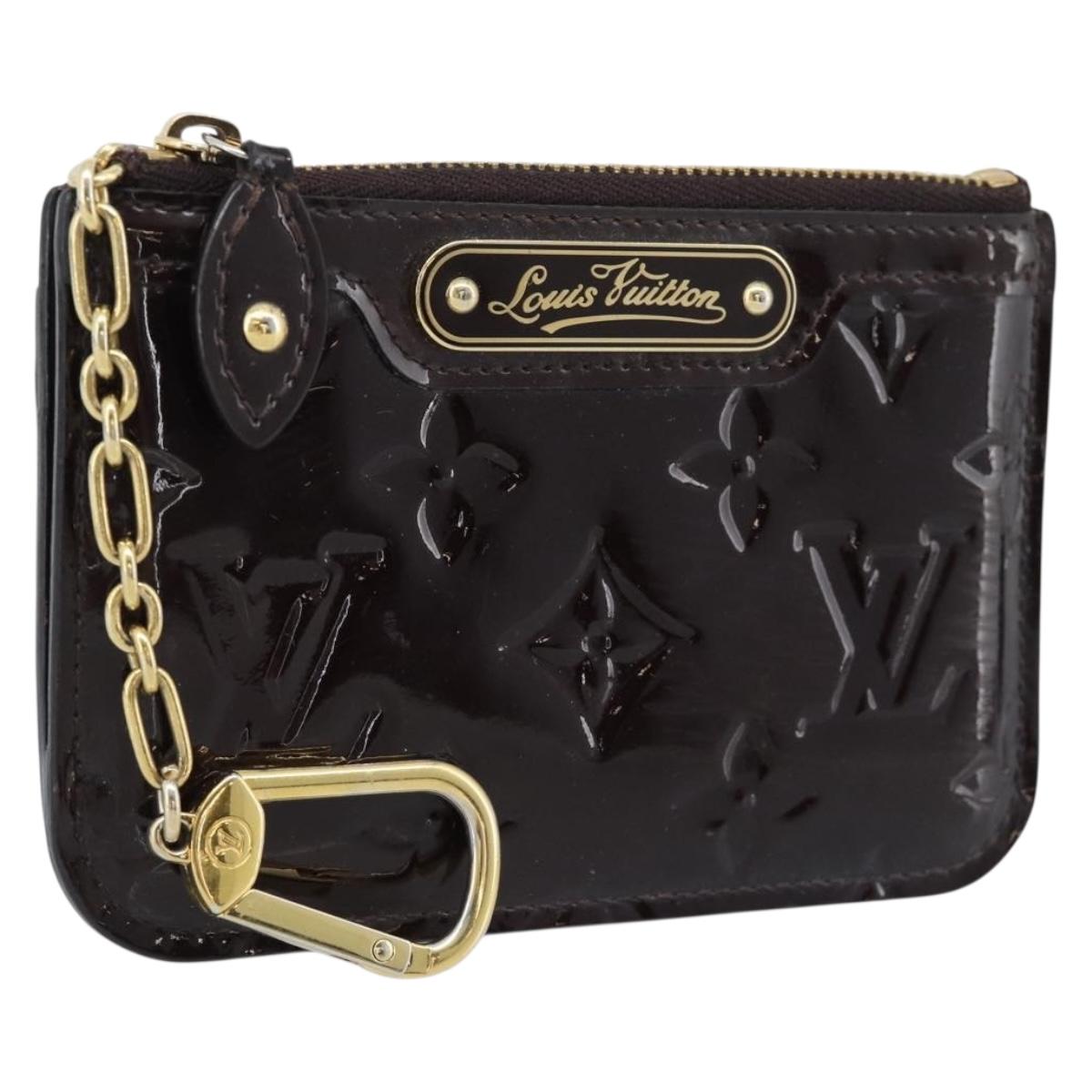 LOUIS VUITTON Monogram Vernis Pochette Cles NM Purse Amarante M93557 Auth 185763
