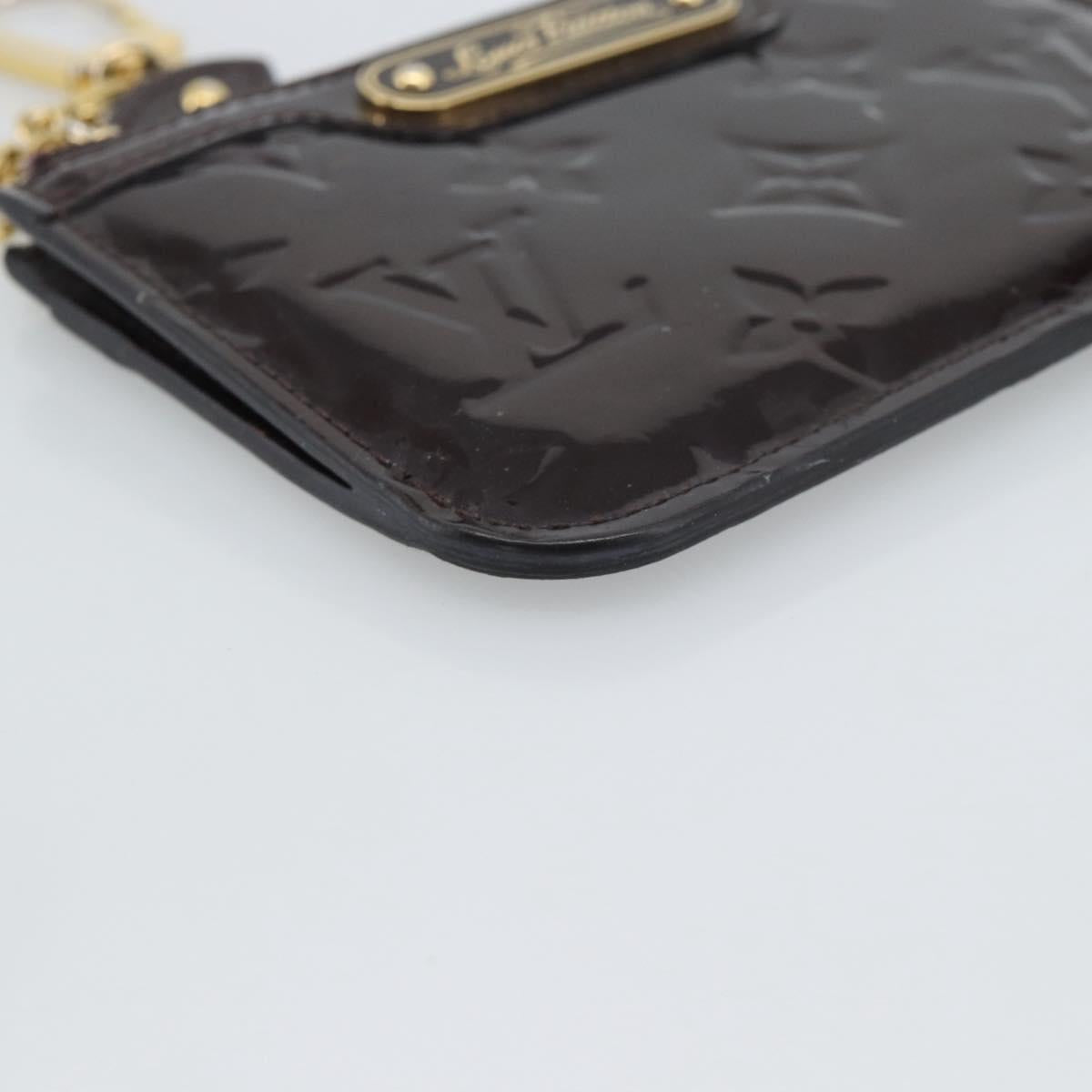LOUIS VUITTON Monogram Vernis Pochette Cles NM Purse Amarante M93557 Auth 185763