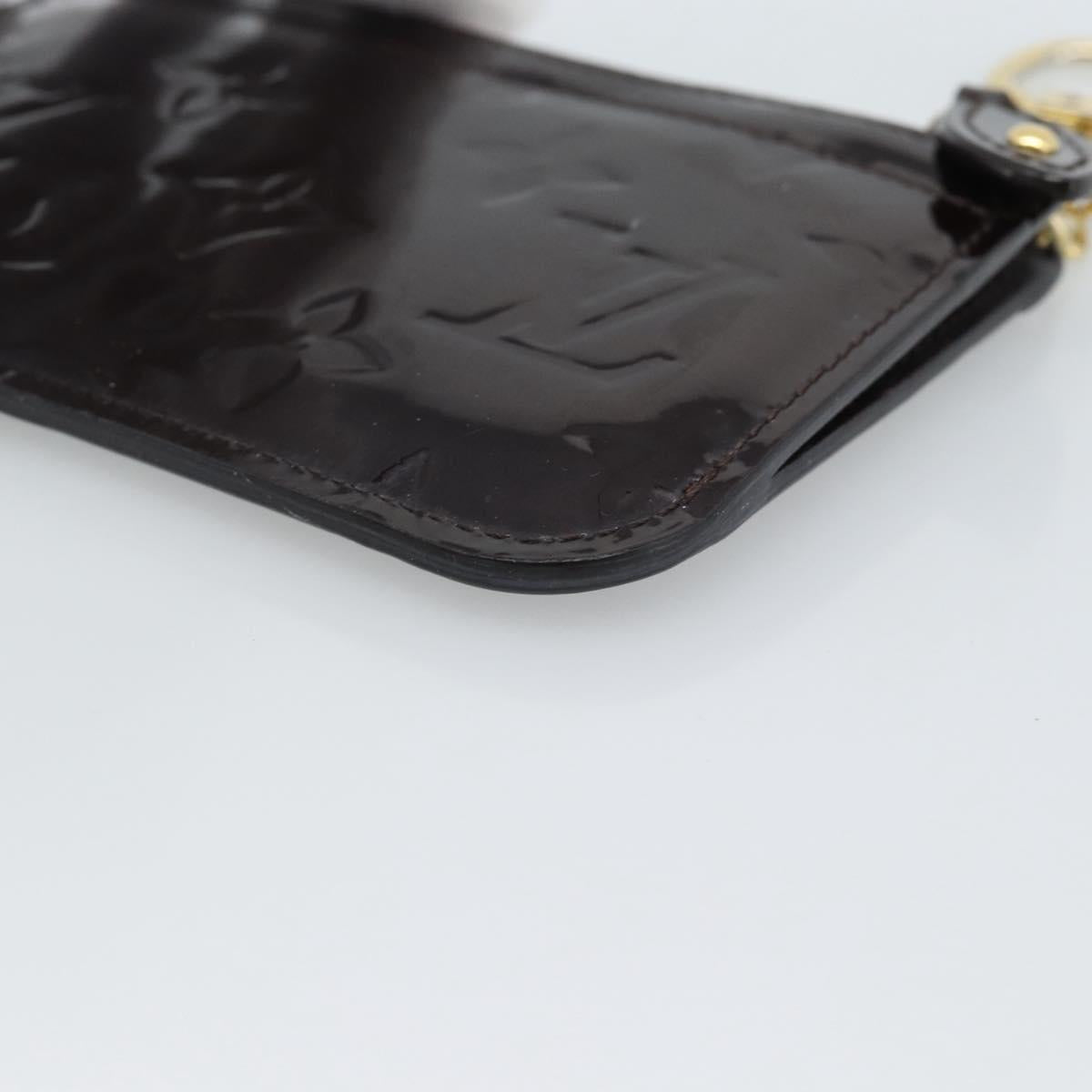 LOUIS VUITTON Monogram Vernis Pochette Cles NM Purse Amarante M93557 Auth 185763