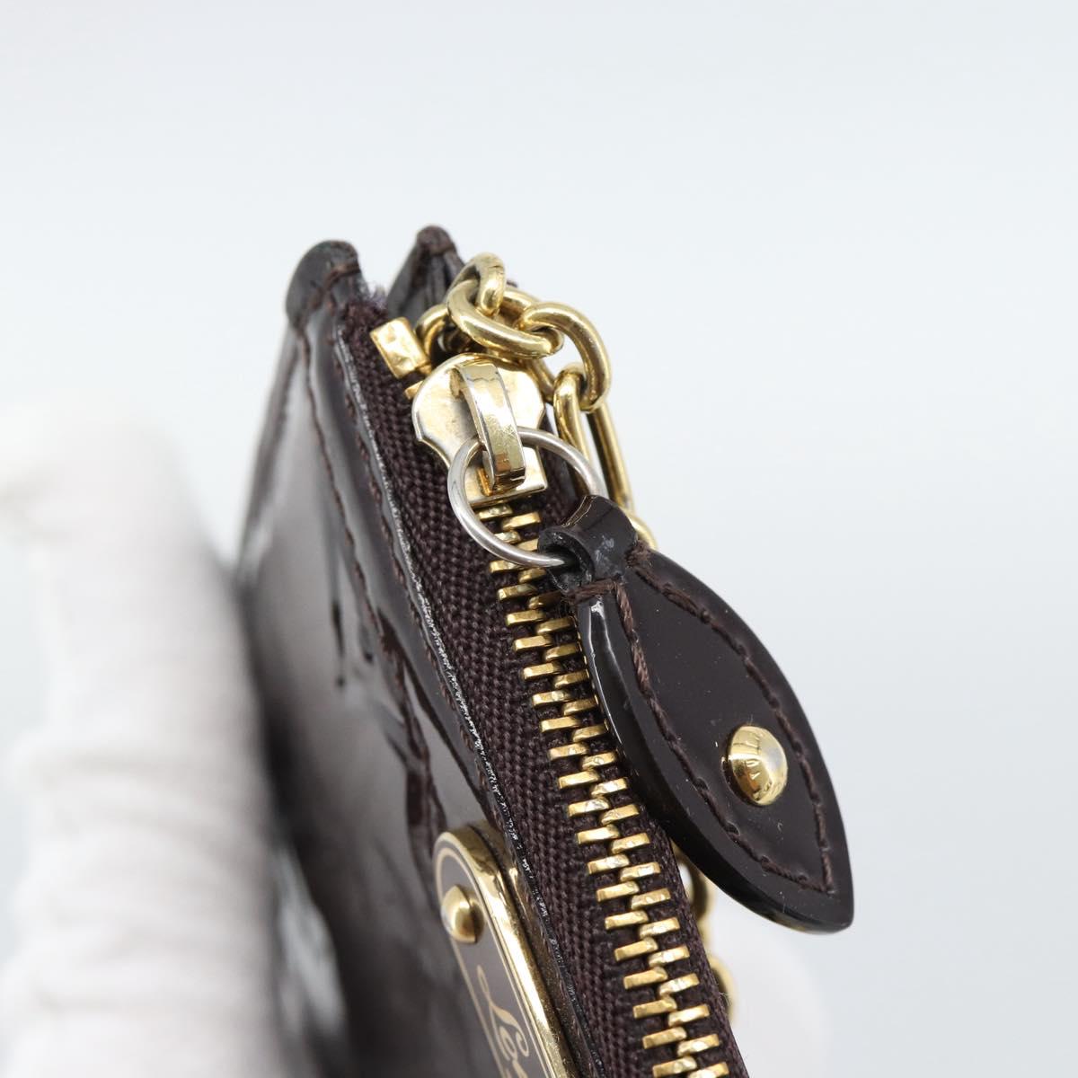 LOUIS VUITTON Monogram Vernis Pochette Cles NM Purse Amarante M93557 Auth 185763