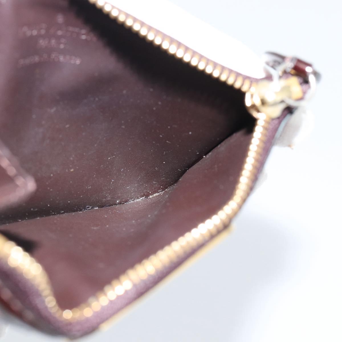 LOUIS VUITTON Monogram Vernis Pochette Cles NM Purse Amarante M93557 Auth 185763