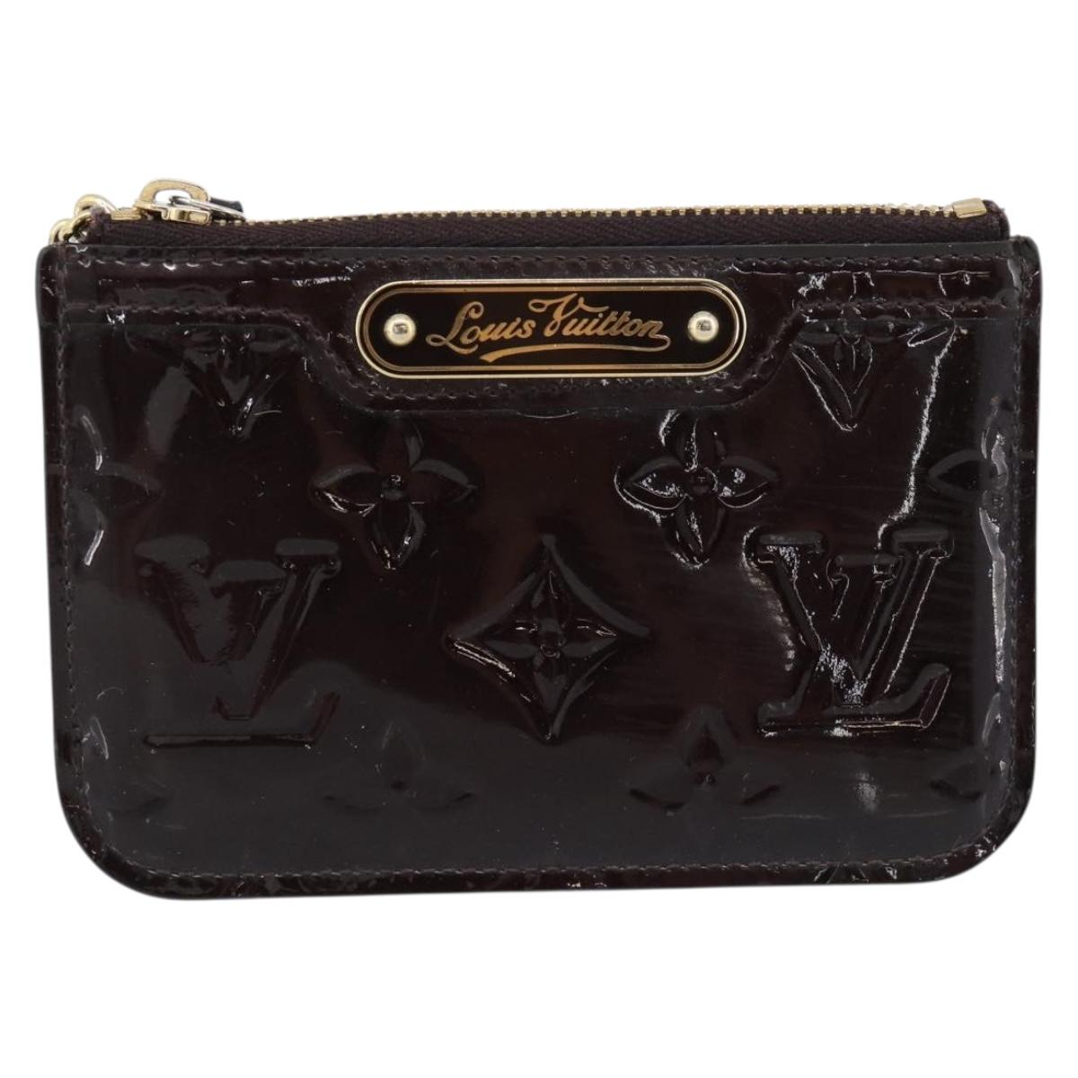 LOUIS VUITTON Monogram Vernis Pochette Cles NM Purse Amarante M93557 Auth 185763