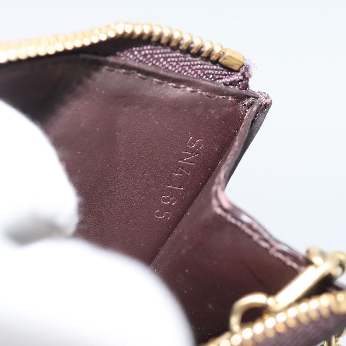 LOUIS VUITTON Monogram Vernis Pochette Cles NM Purse Amarante M93557 Auth 185763
