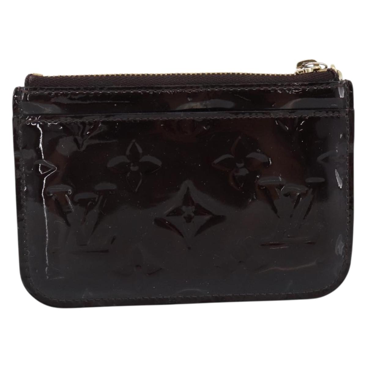 LOUIS VUITTON Monogram Vernis Pochette Cles NM Purse Amarante M93557 Auth 185763