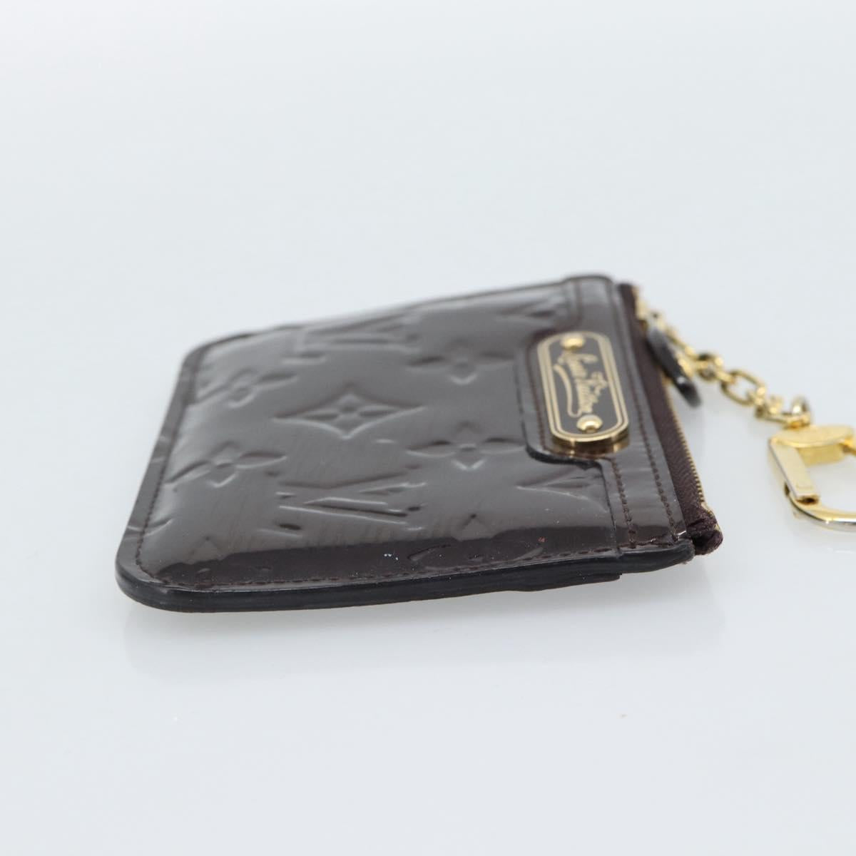 LOUIS VUITTON Monogram Vernis Pochette Cles NM Purse Amarante M93557 Auth 185763