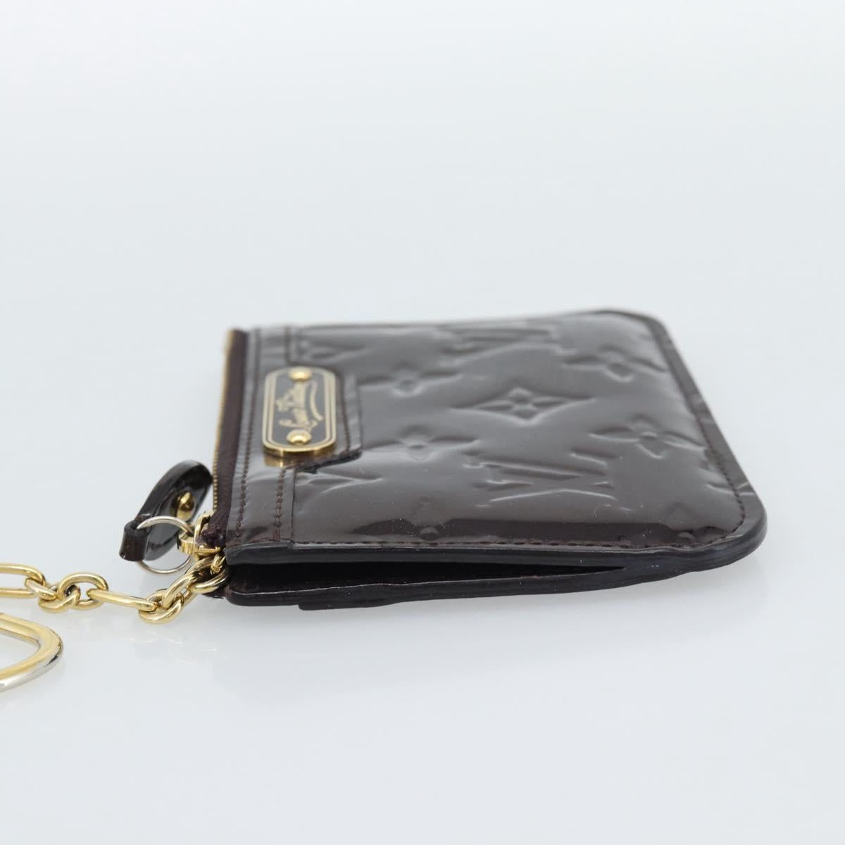 LOUIS VUITTON Monogram Vernis Pochette Cles NM Purse Amarante M93557 Auth 185763