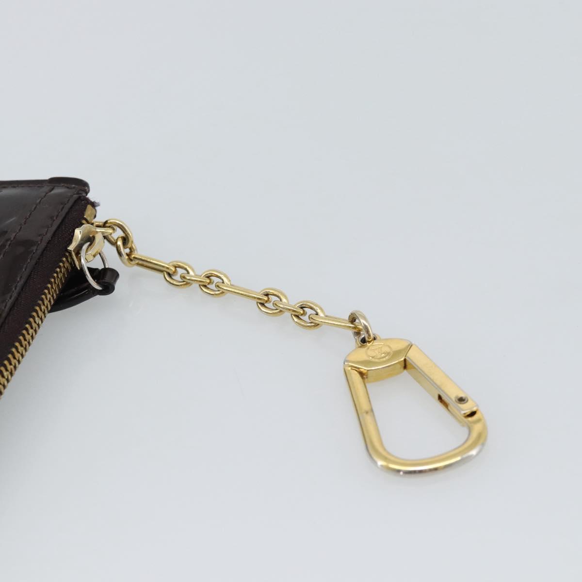 LOUIS VUITTON Monogram Vernis Pochette Cles NM Purse Amarante M93557 Auth 185763