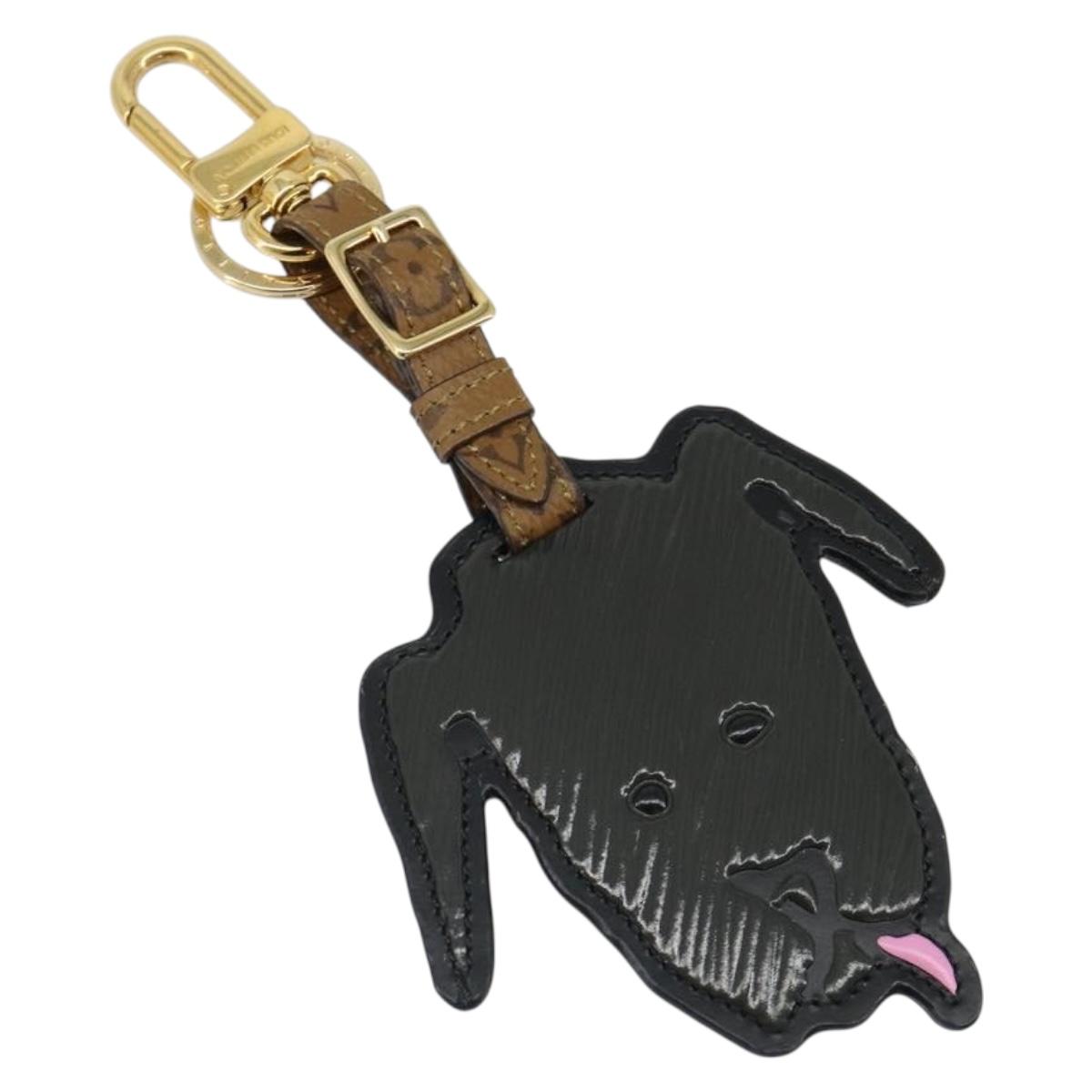 LOUIS VUITTON Catgram Porte Cles Porto Address Charm Black MP2281 Auth 185764M