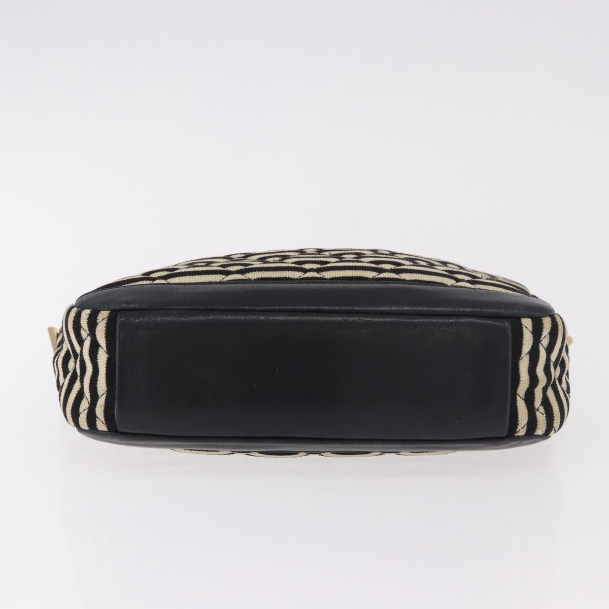 CHANEL Matelasse Chain Shoulder Bag Canvas Beige Gold CC Auth 185766