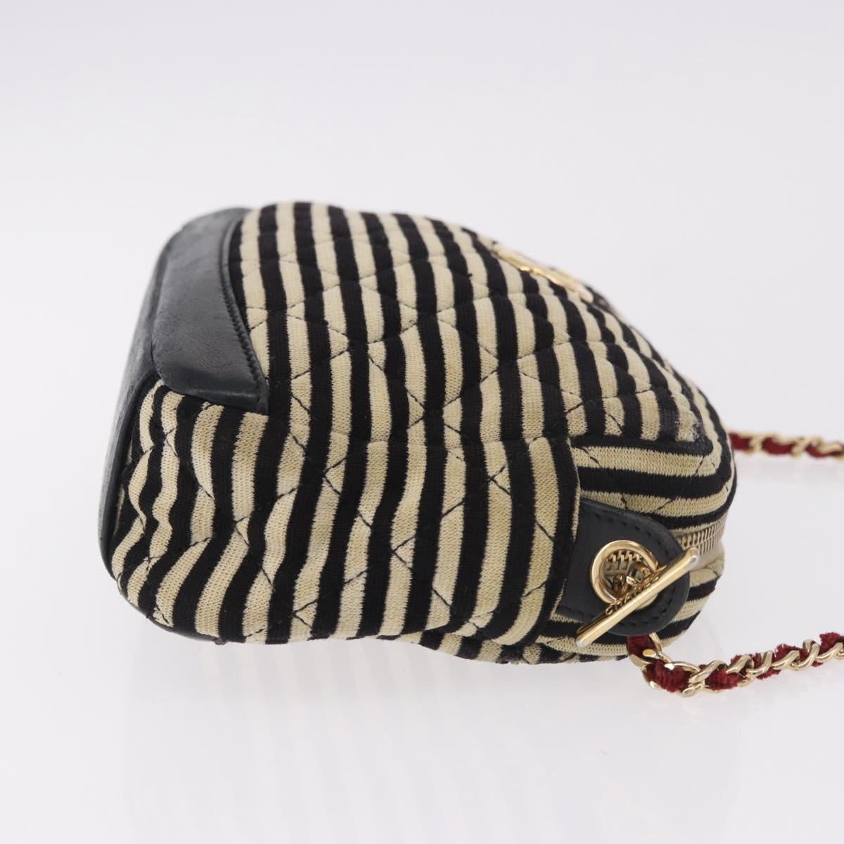 CHANEL Matelasse Chain Shoulder Bag Canvas Beige Gold CC Auth 185766