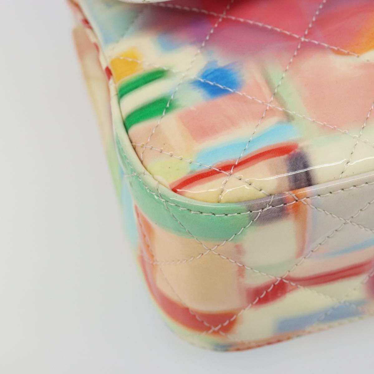 CHANEL Chain Double Flap Matelasse 25 Bag leather Multicolor CC Auth 185767SM