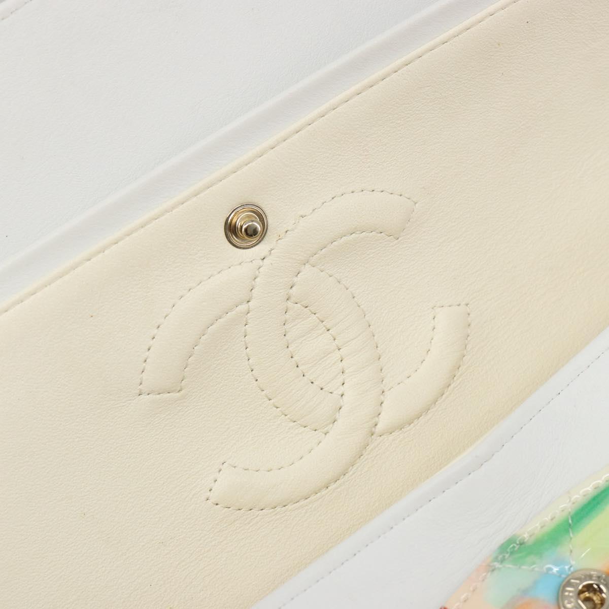 CHANEL Chain Double Flap Matelasse 25 Bag leather Multicolor CC Auth 185767SM