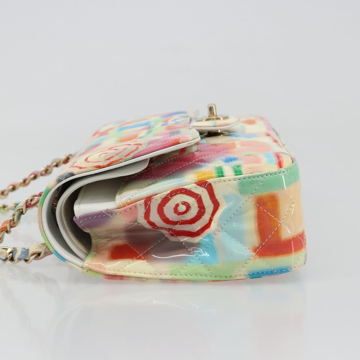 CHANEL Chain Double Flap Matelasse 25 Bag leather Multicolor CC Auth 185767SM