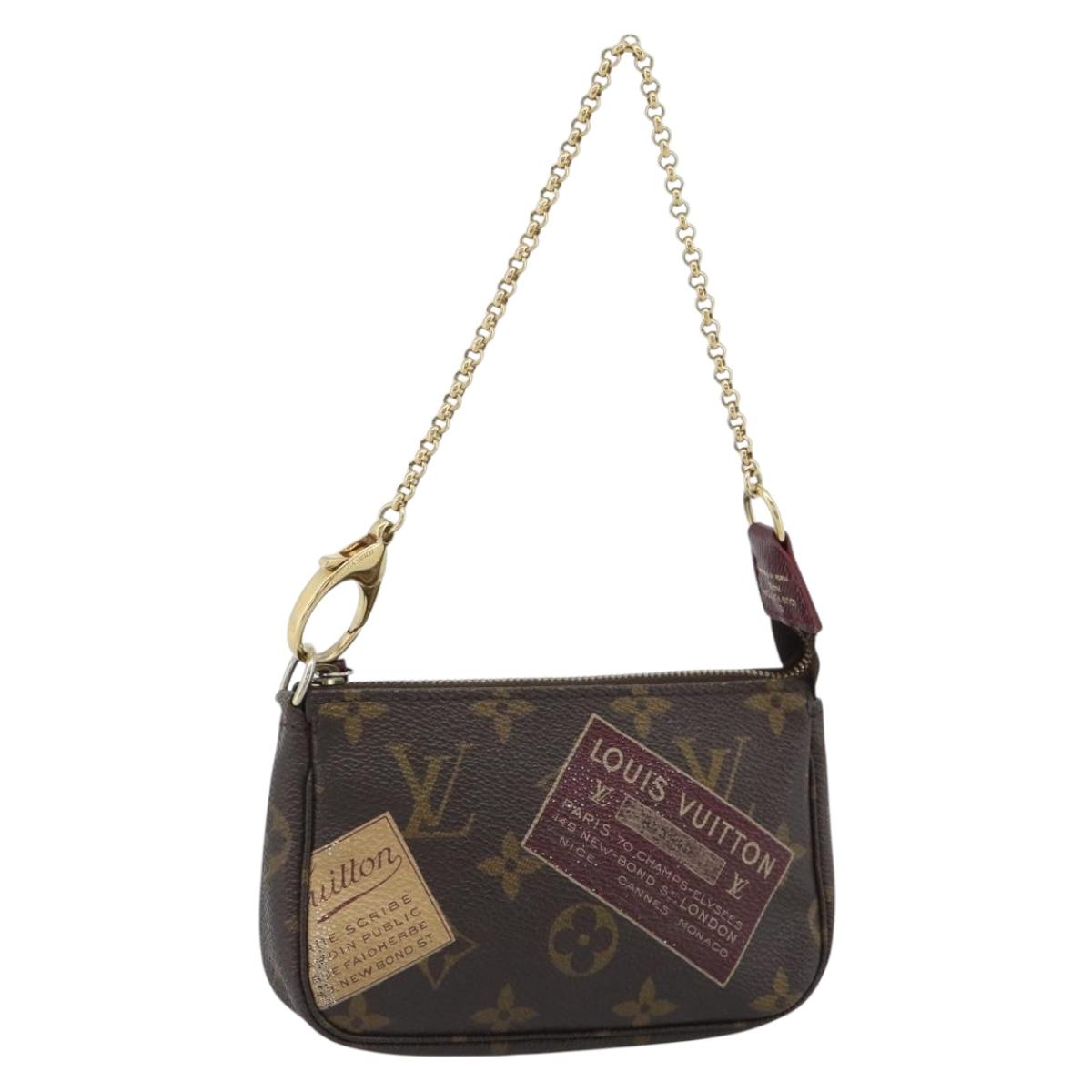 LOUIS VUITTON label Collection Mini Pochette Pouch M63798 LV Auth 185772A