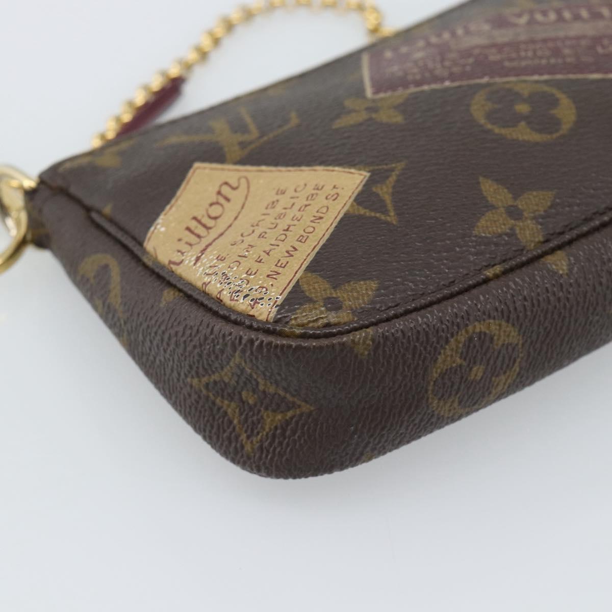 LOUIS VUITTON label Collection Mini Pochette Pouch M63798 LV Auth 185772A