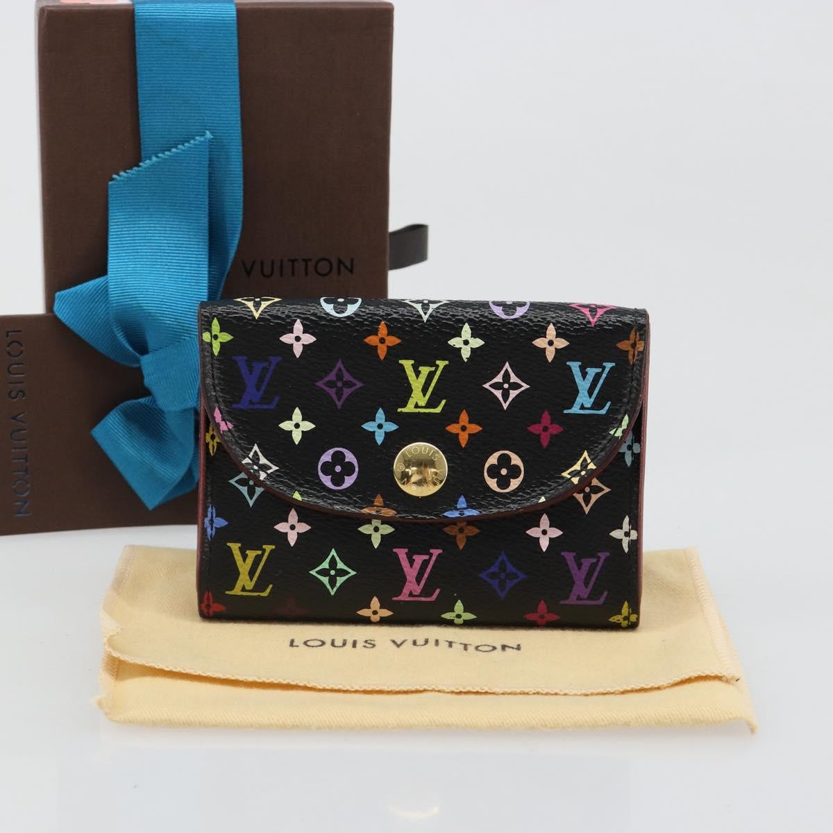 LOUIS VUITTON Multicolor Envelope Carte de Visite Case Black M66561 Auth 185774M