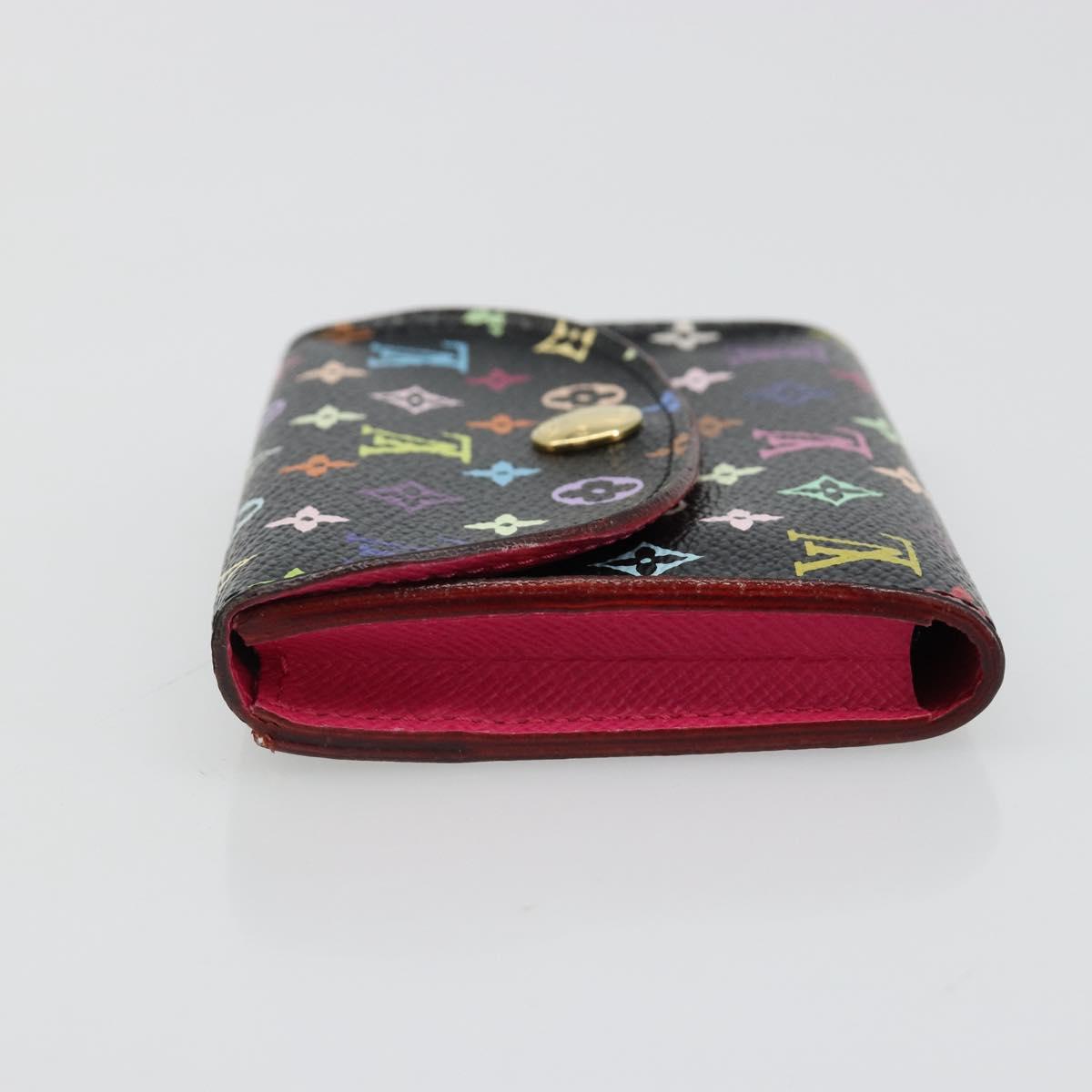 LOUIS VUITTON Multicolor Envelope Carte de Visite Case Black M66561 Auth 185774M
