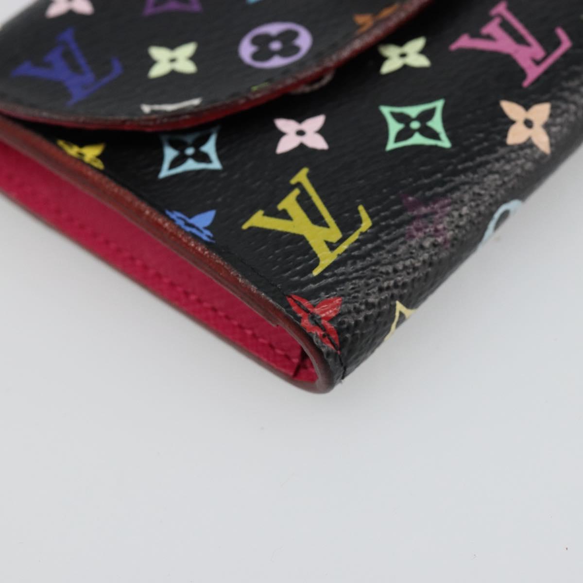 LOUIS VUITTON Multicolor Envelope Carte de Visite Case Black M66561 Auth 185774M