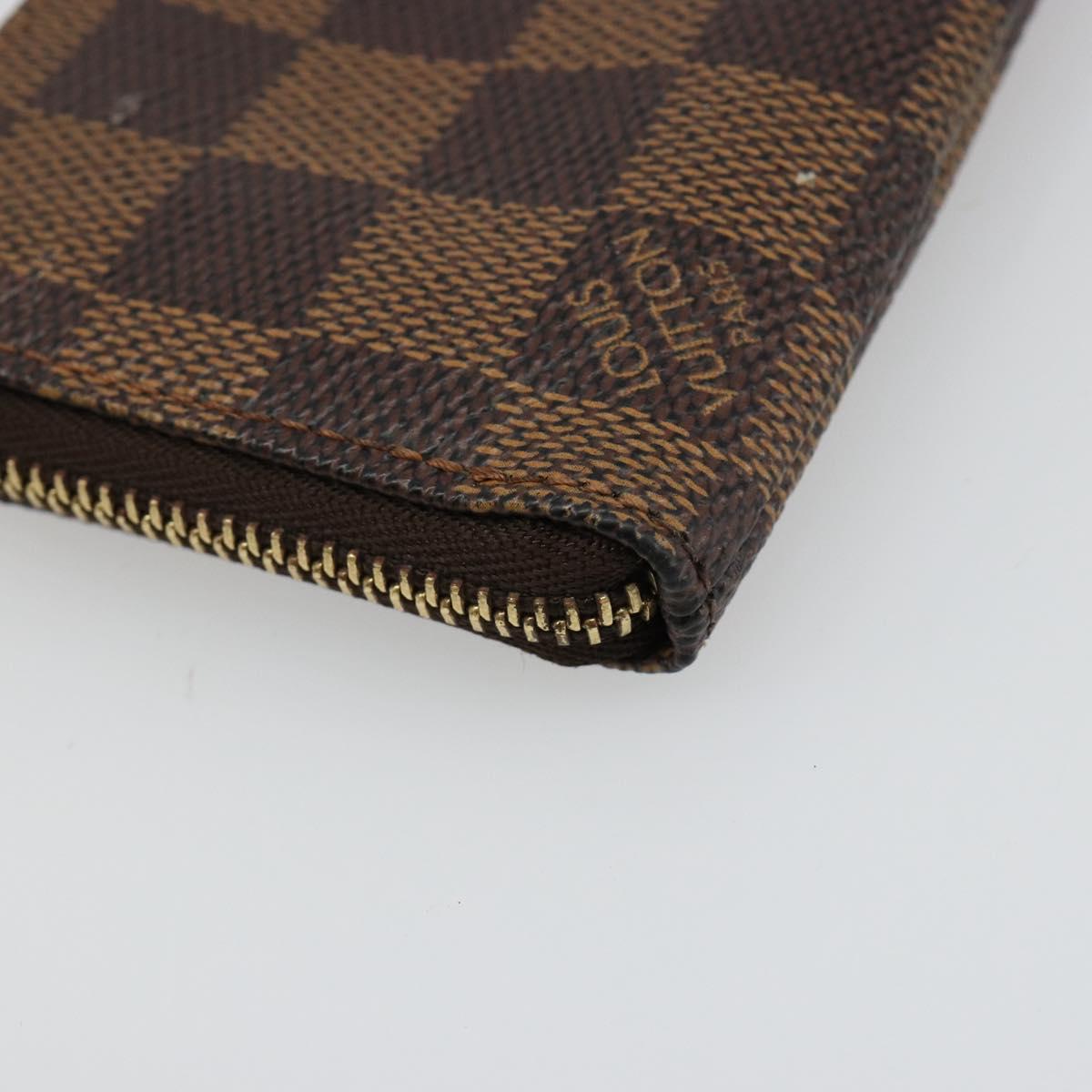 LOUIS VUITTON Damier Ebene T & B Pochette Cle Compris Purse N61742 Auth 185776