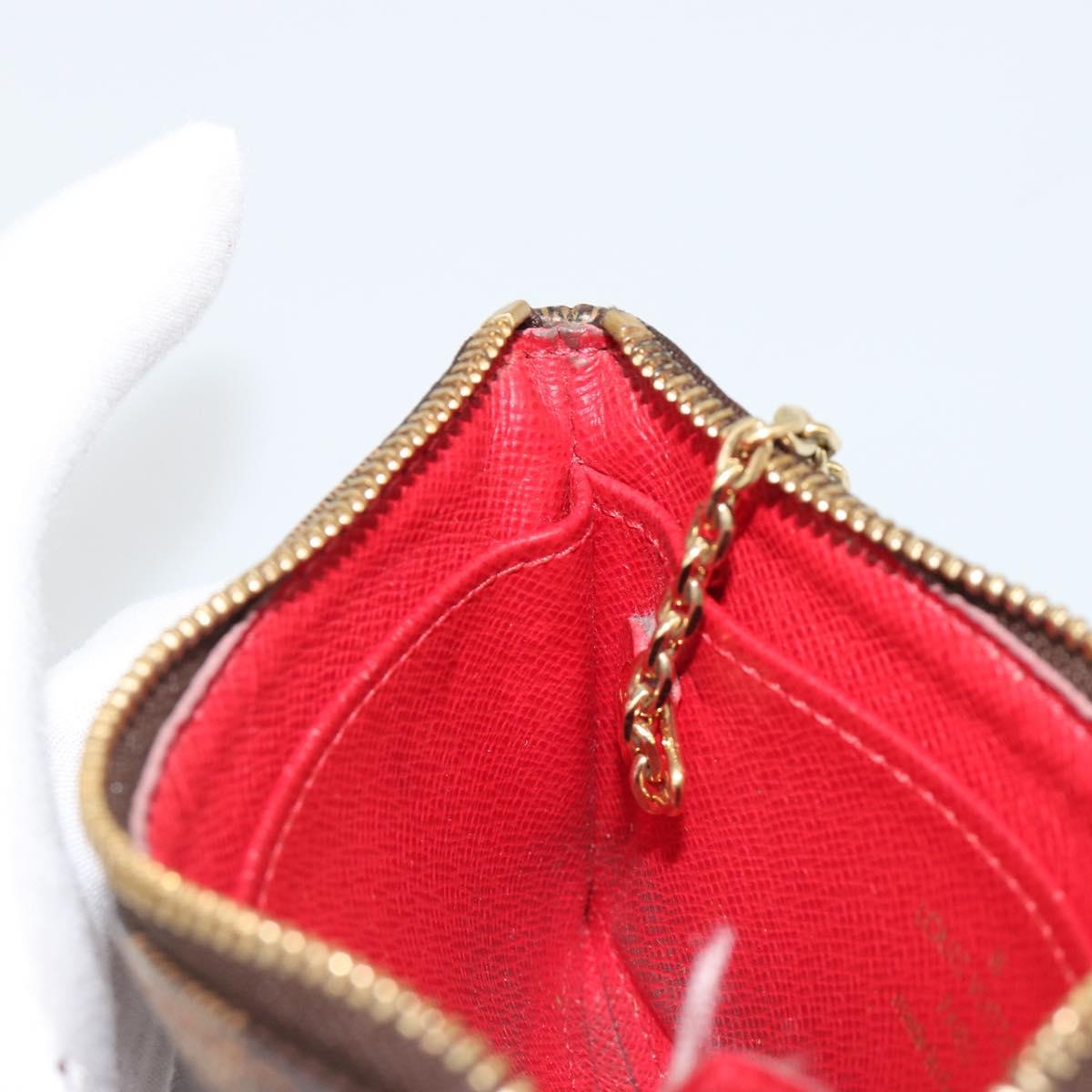 LOUIS VUITTON Damier Ebene T & B Pochette Cle Compris Purse N61742 Auth 185776
