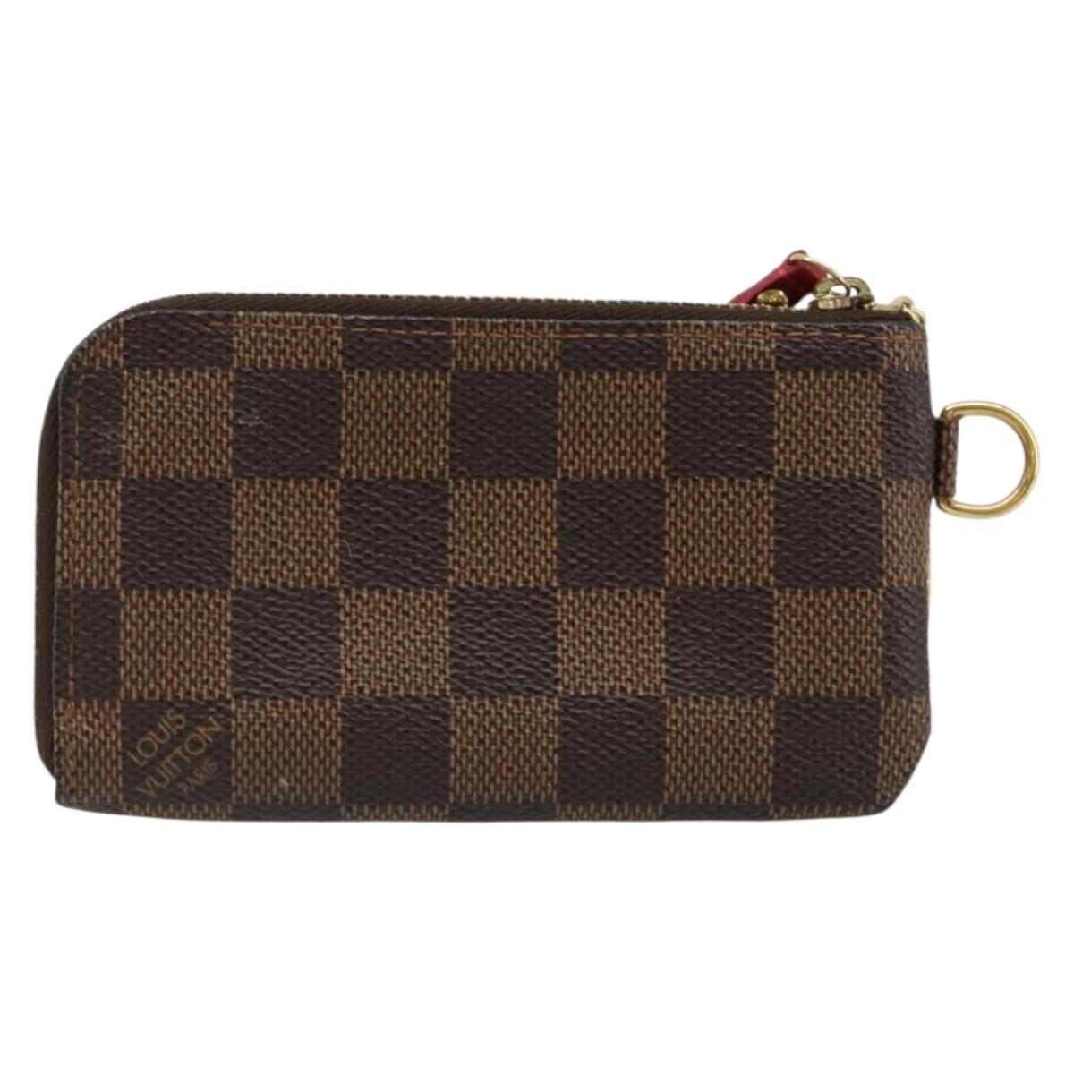 LOUIS VUITTON Damier Ebene T & B Pochette Cle Compris Purse N61742 Auth 185776