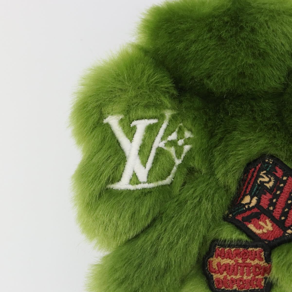 LOUIS VUITTON LV Lucky Trefoil Bag Charm Velvet Green M03170 LV Auth 185780M