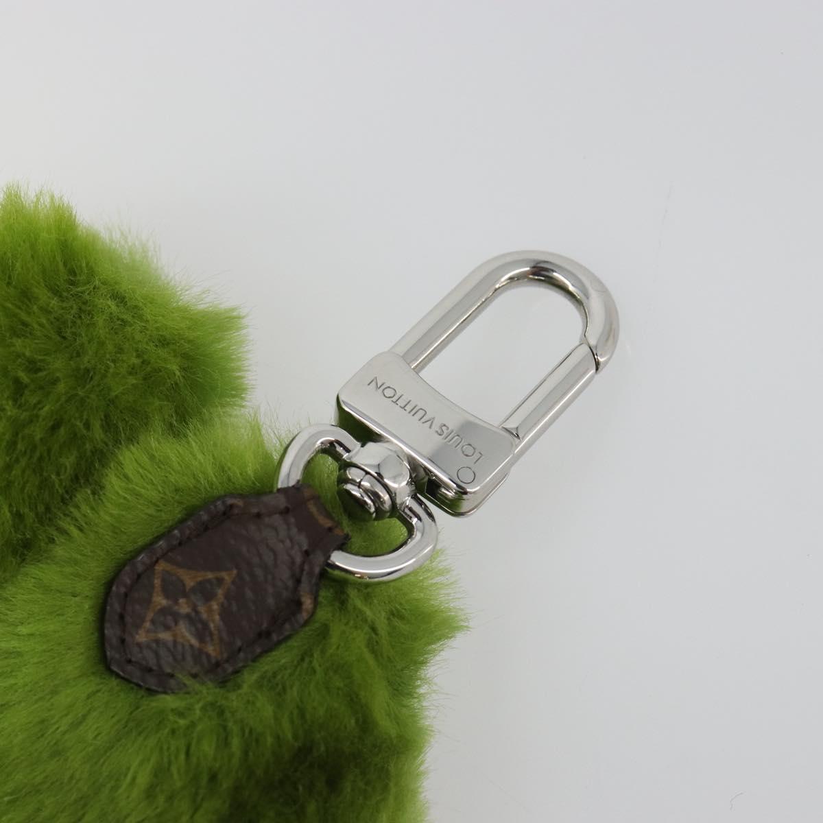 LOUIS VUITTON LV Lucky Trefoil Bag Charm Velvet Green M03170 LV Auth 185780M