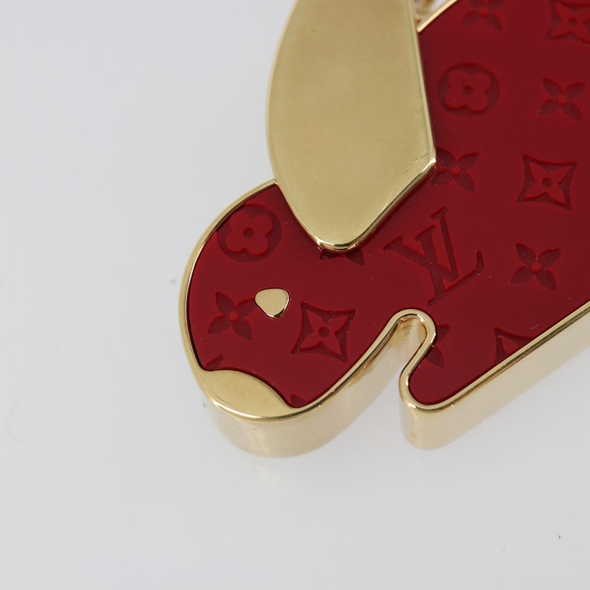 LOUIS VUITTON Bijoux Sac Animalia Lapin Charm metal Red M66129 LV Auth 185782M