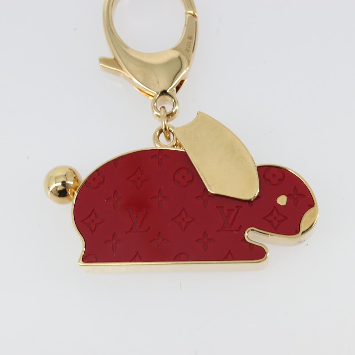 LOUIS VUITTON Bijoux Sac Animalia Lapin Charm metal Red M66129 LV Auth 185782M