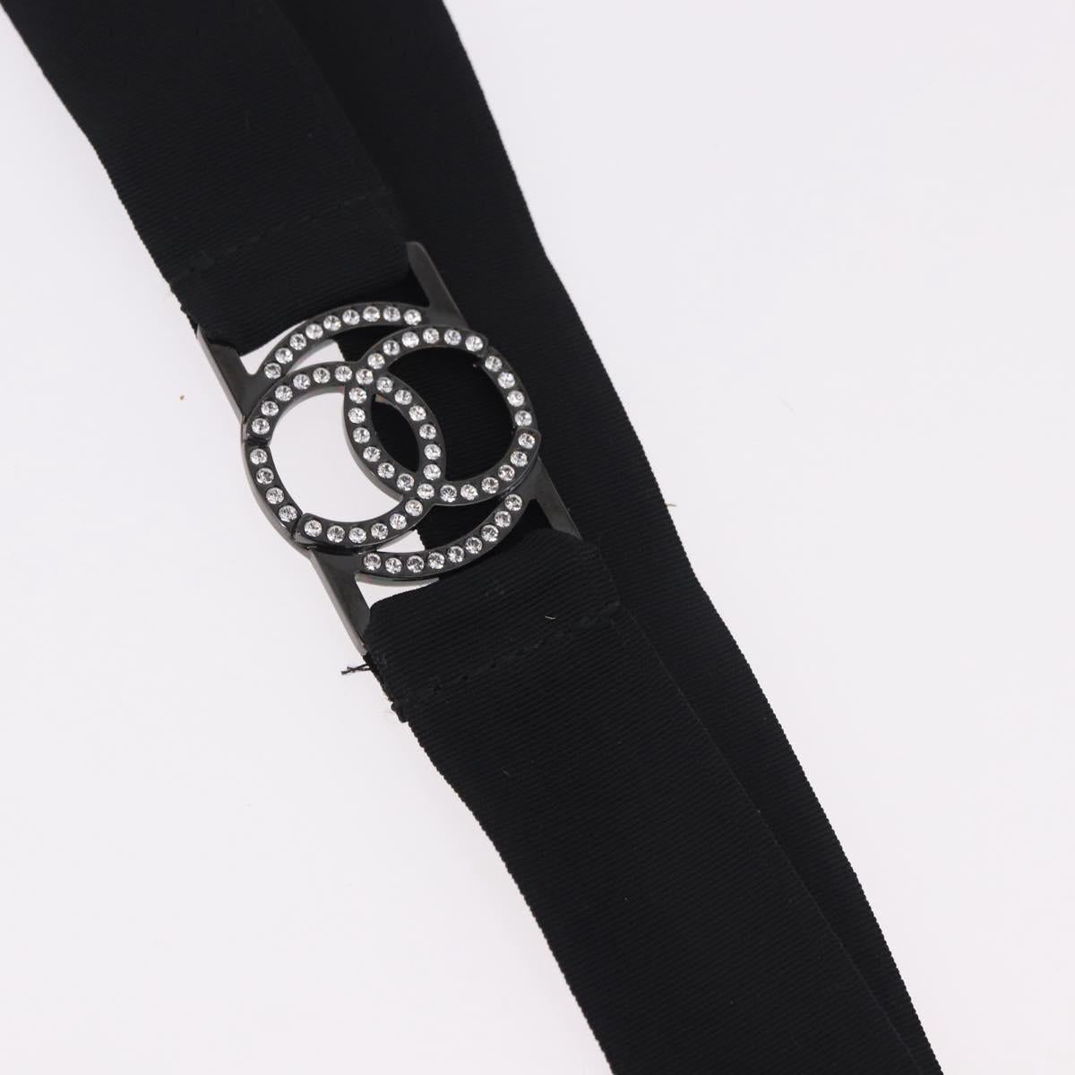 CHANEL Cat Robot Necklace metal Black CC Auth 185784M