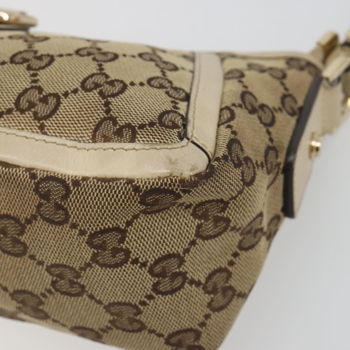 GUCCI GG Canvas Abbey Shoulder Bag Beige Gold 130939 Auth 185801A