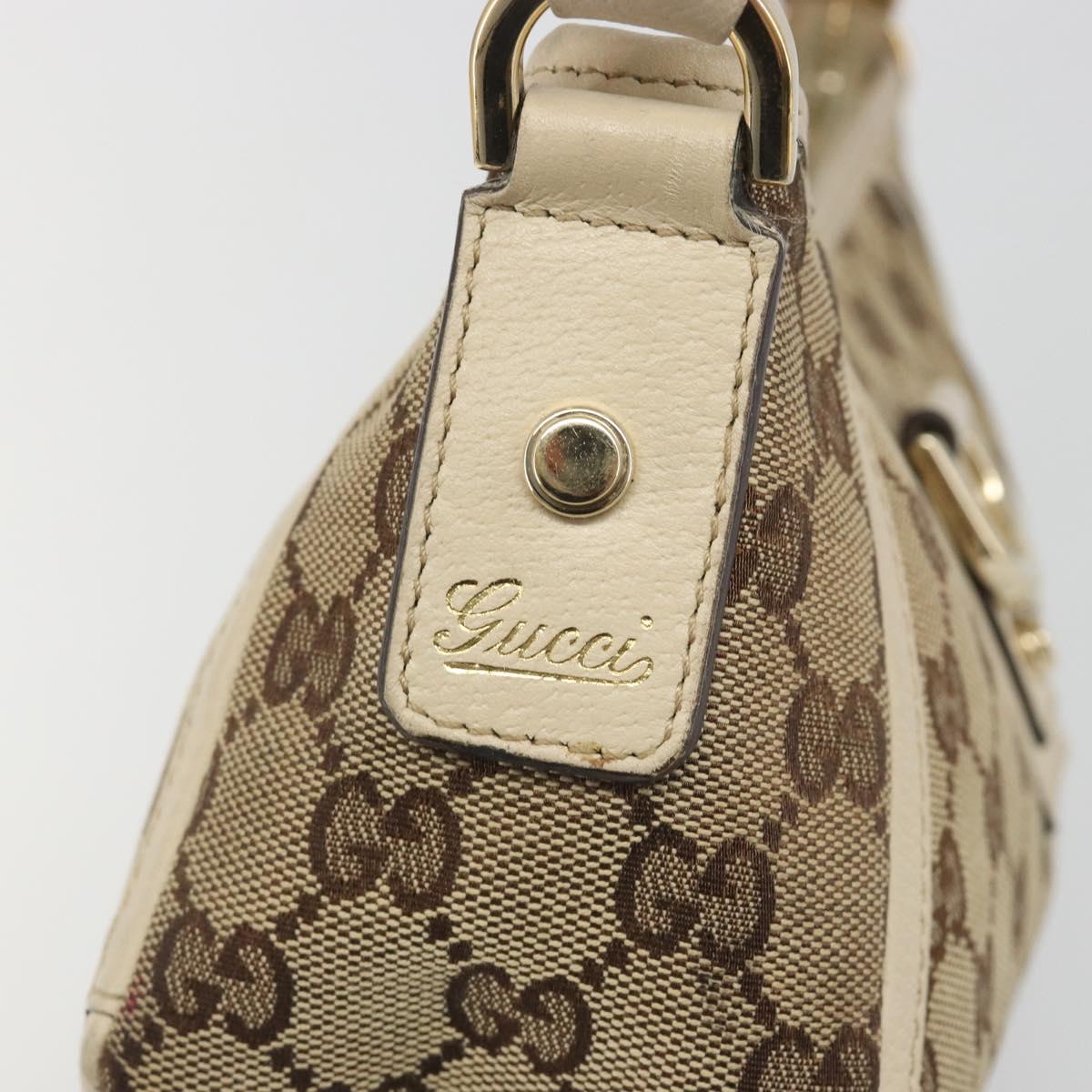 GUCCI GG Canvas Abbey Shoulder Bag Beige Gold 130939 Auth 185801A