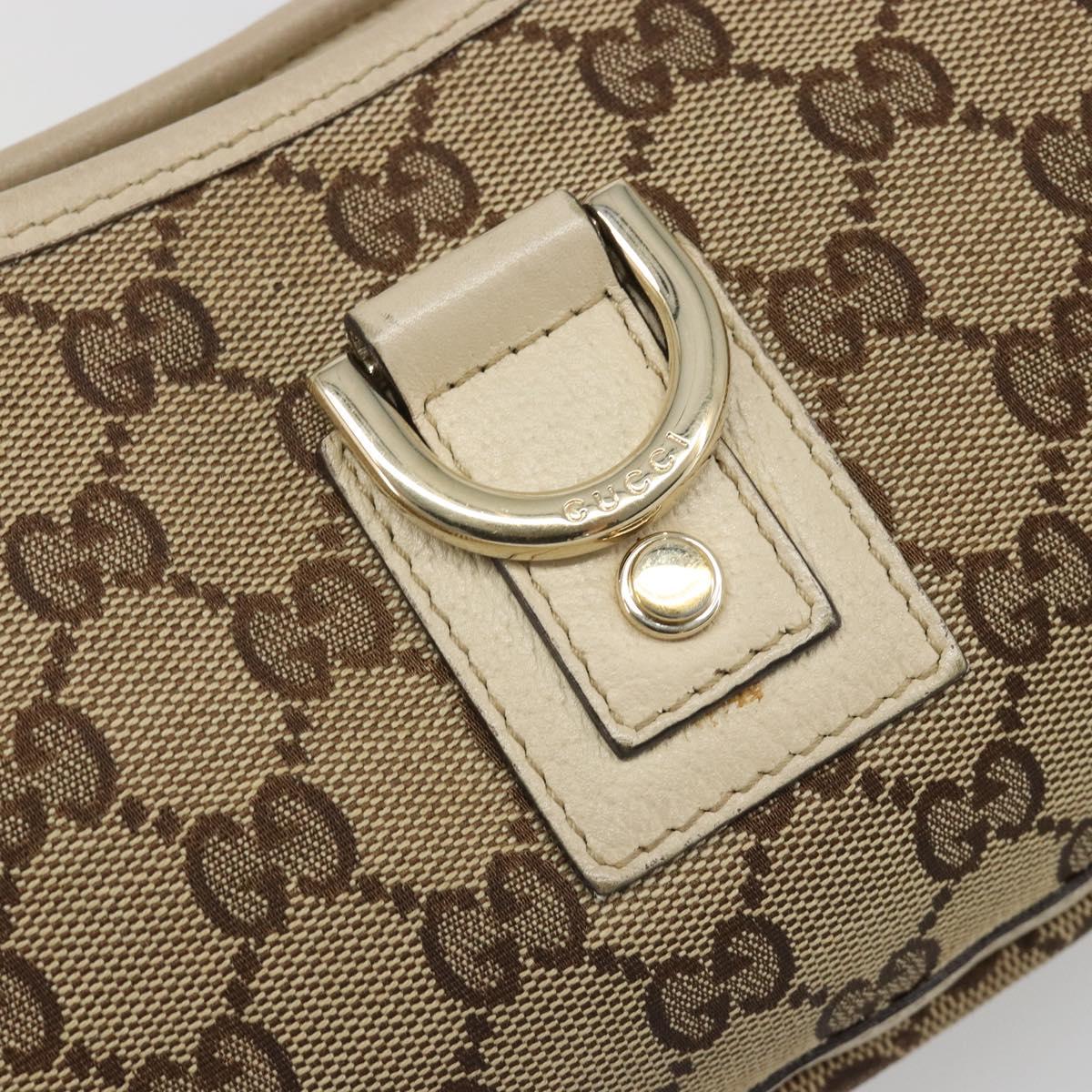GUCCI GG Canvas Abbey Shoulder Bag Beige Gold 130939 Auth 185801A