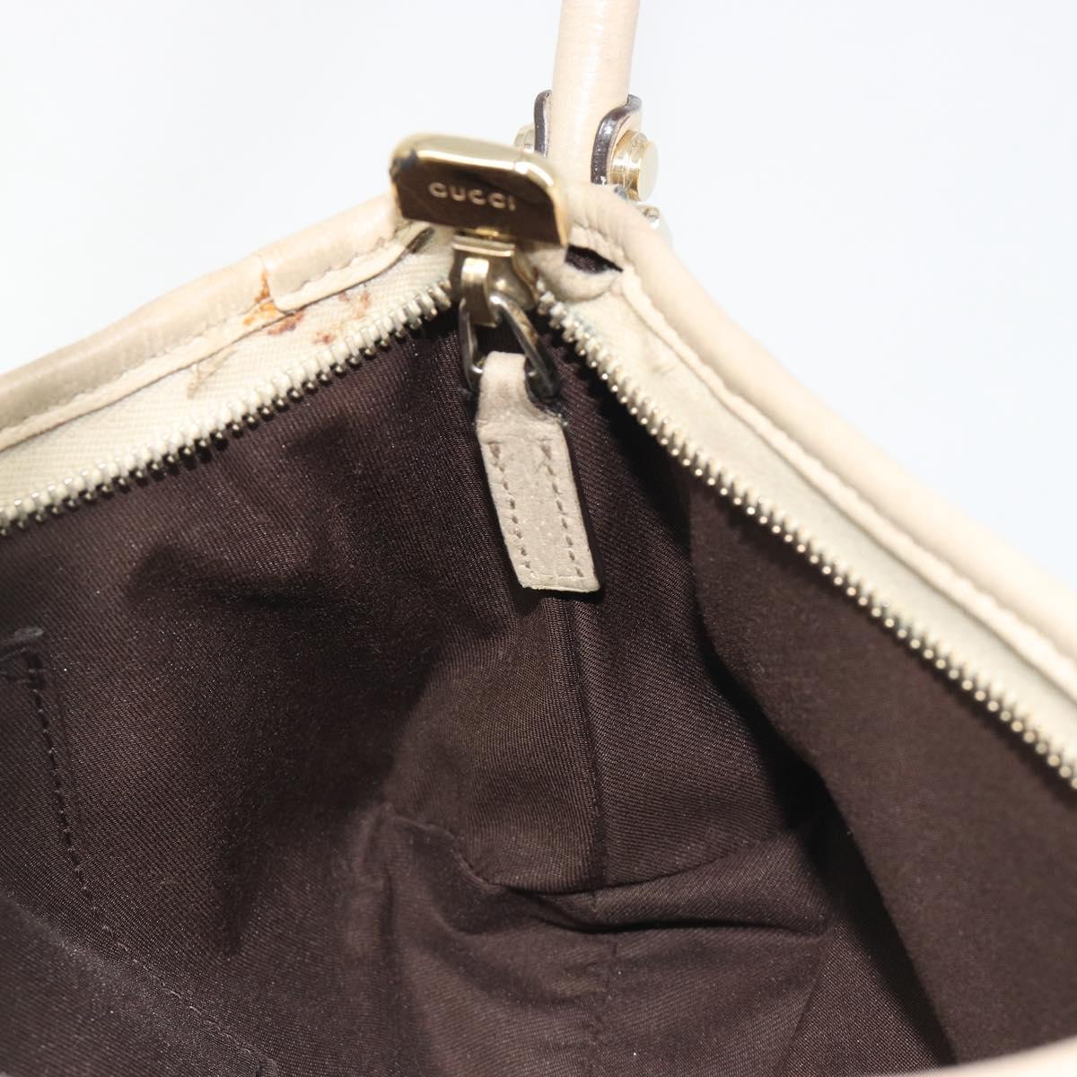 GUCCI GG Canvas Abbey Shoulder Bag Beige Gold 130939 Auth 185801A