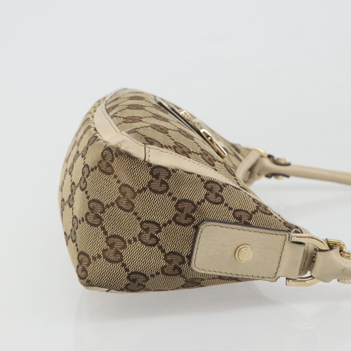 GUCCI GG Canvas Abbey Shoulder Bag Beige Gold 130939 Auth 185801A