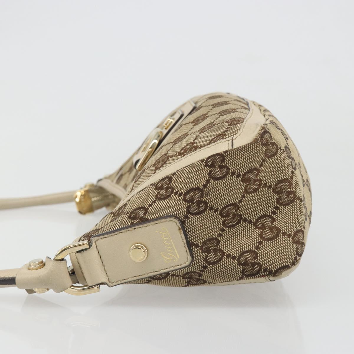 GUCCI GG Canvas Abbey Shoulder Bag Beige Gold 130939 Auth 185801A