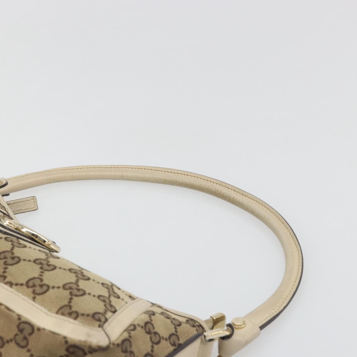 GUCCI GG Canvas Abbey Shoulder Bag Beige Gold 130939 Auth 185801A