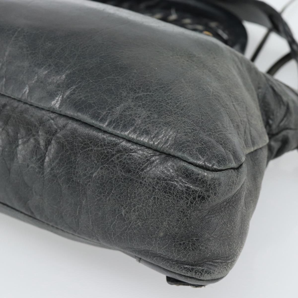 BALENCIAGA The First Hand Bag Leather 2way Gray 103208 Auth 185804A