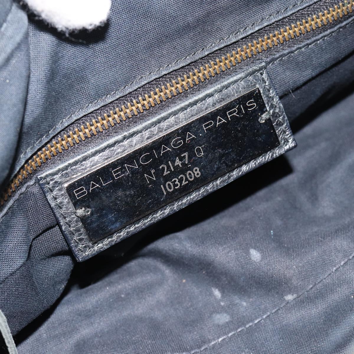 BALENCIAGA The First Hand Bag Leather 2way Gray 103208 Auth 185804A