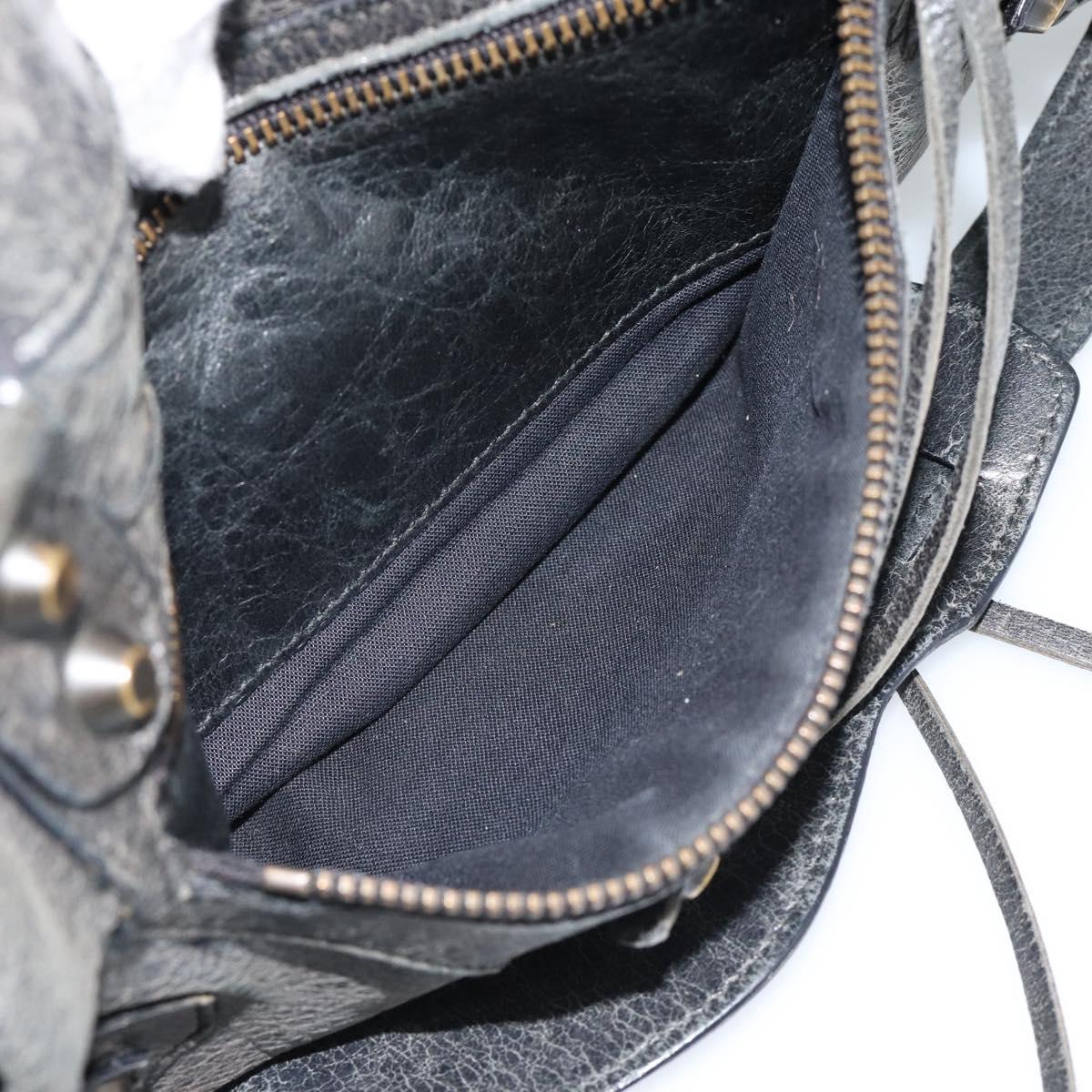 BALENCIAGA The First Hand Bag Leather 2way Gray 103208 Auth 185804A