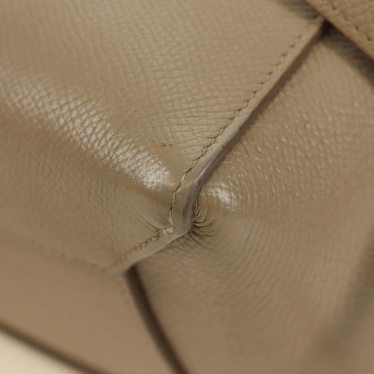 CELINE Belt Bag Micro Hand Bag Leather 2way Beige Gold Auth 185805M