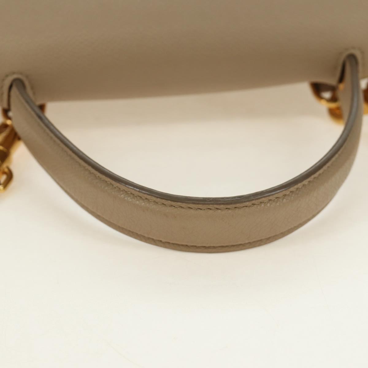 CELINE Belt Bag Micro Hand Bag Leather 2way Beige Gold Auth 185805M