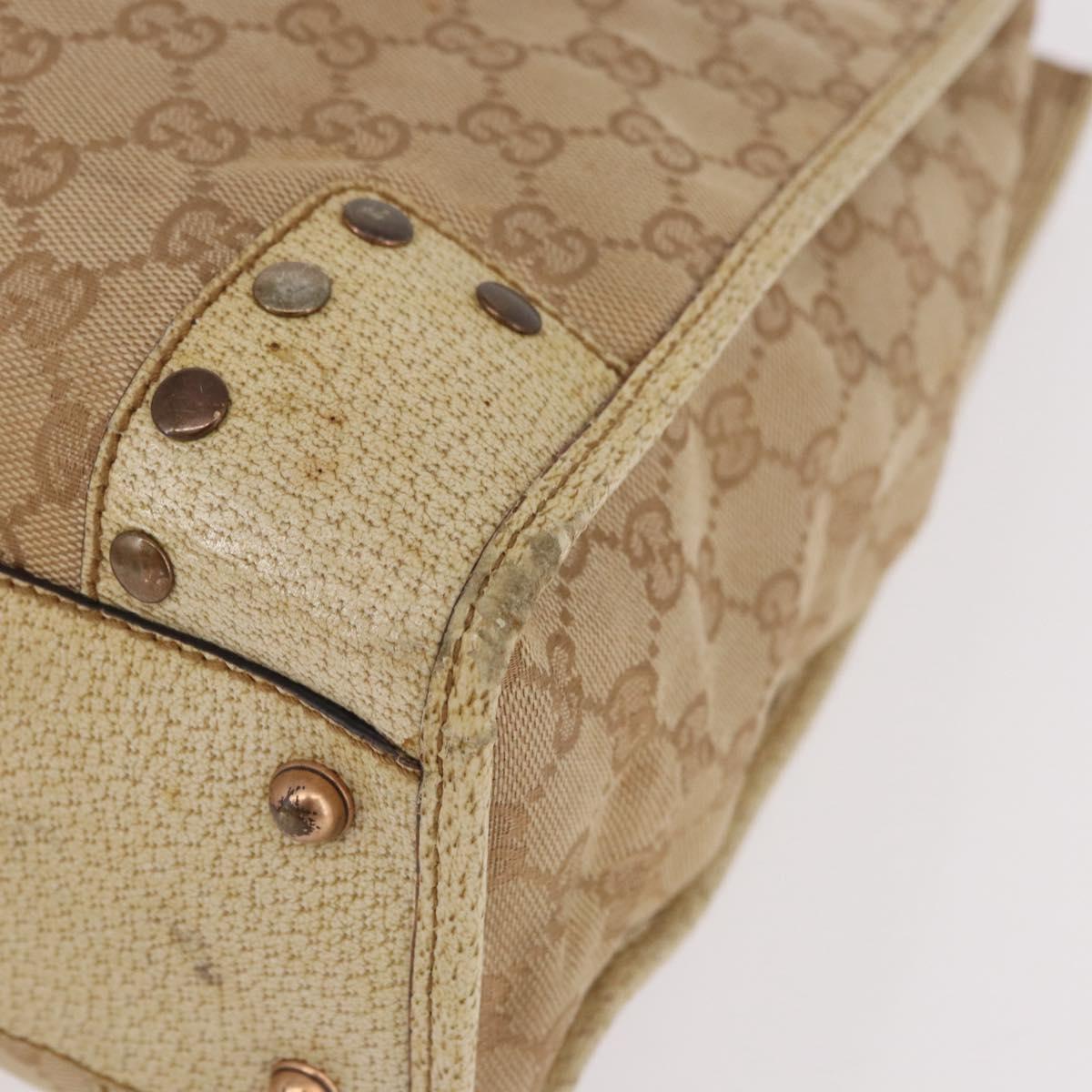 GUCCI GG Canvas Tote Bag Beige 124261 Auth 185806