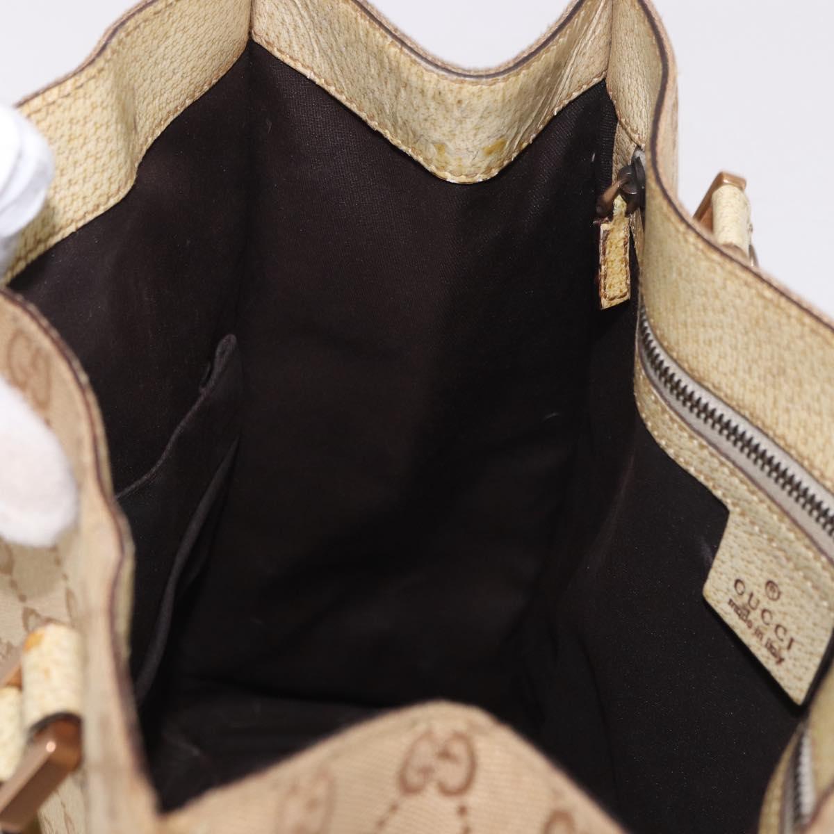 GUCCI GG Canvas Tote Bag Beige 124261 Auth 185806