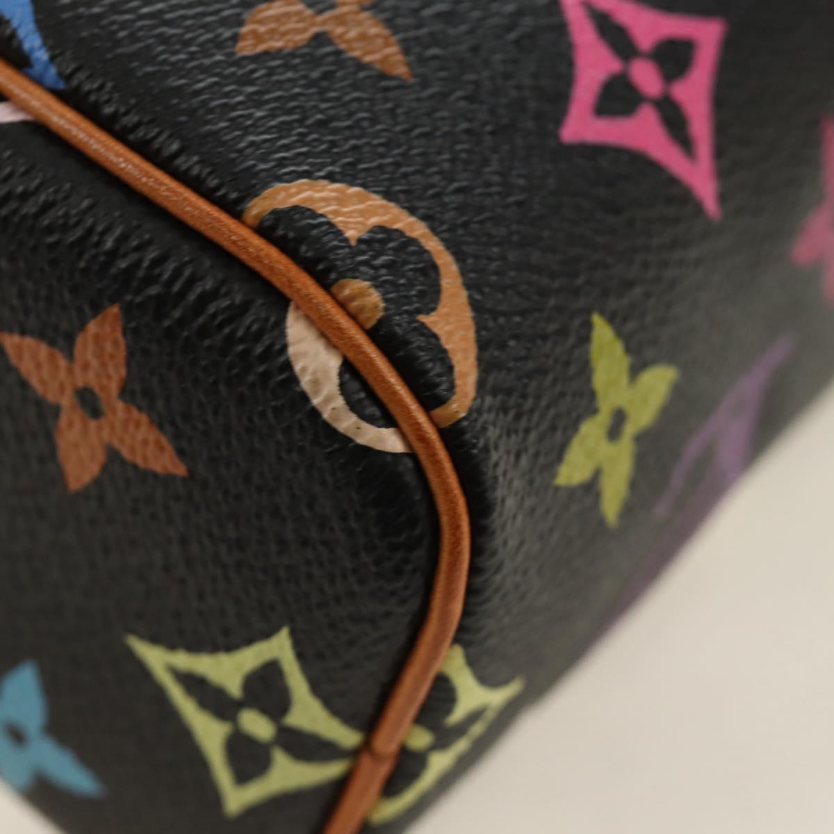 LOUIS VUITTON Monogram Multicolor Mini Speedy Bag Black M92644 Auth 185809SAM
